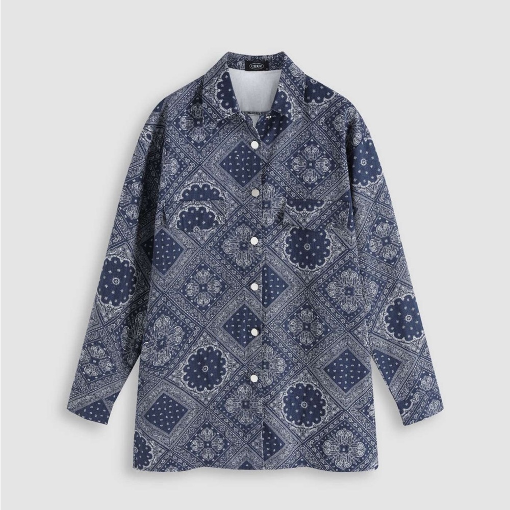 NWT denim paisley button up Cider